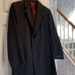 Brand new with tags, long, charcoal wool  men’s coat. Smoke & pet free home.